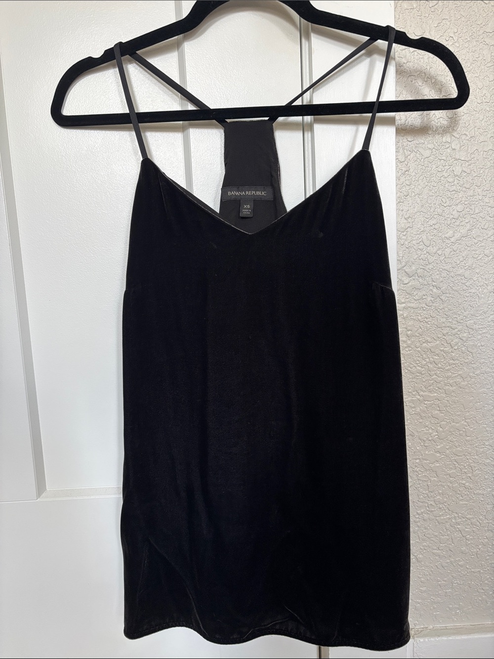 Banana Republic Black Velvet Spaghetti Strap Cami